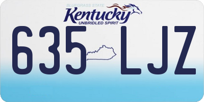 KY license plate 635LJZ