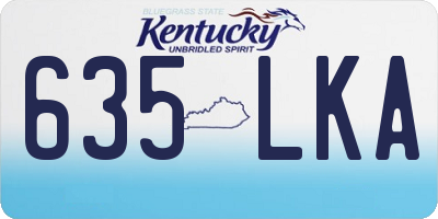 KY license plate 635LKA