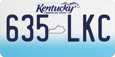 KY license plate 635LKC