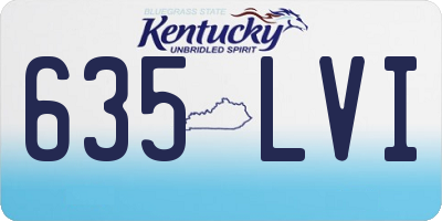 KY license plate 635LVI