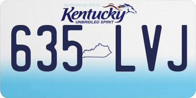 KY license plate 635LVJ