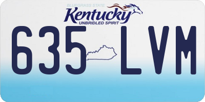 KY license plate 635LVM