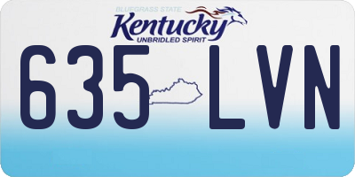 KY license plate 635LVN