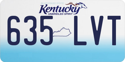 KY license plate 635LVT