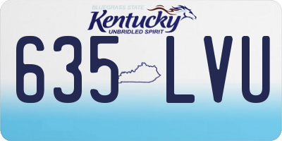 KY license plate 635LVU