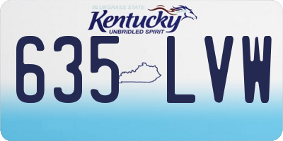KY license plate 635LVW