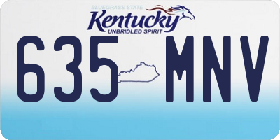 KY license plate 635MNV