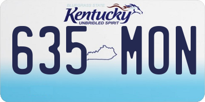 KY license plate 635MON