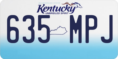 KY license plate 635MPJ