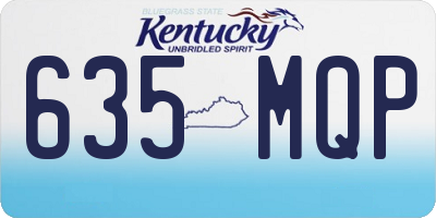 KY license plate 635MQP