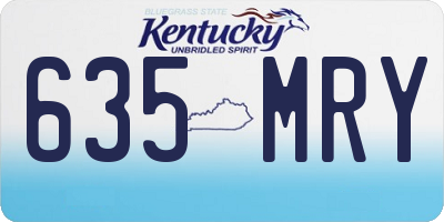 KY license plate 635MRY
