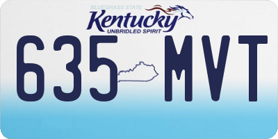 KY license plate 635MVT