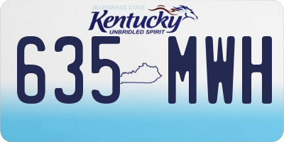 KY license plate 635MWH