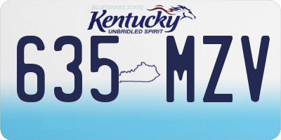 KY license plate 635MZV