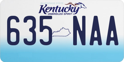 KY license plate 635NAA