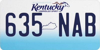 KY license plate 635NAB