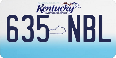 KY license plate 635NBL
