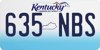 KY license plate 635NBS