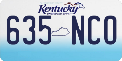 KY license plate 635NCO