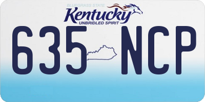 KY license plate 635NCP