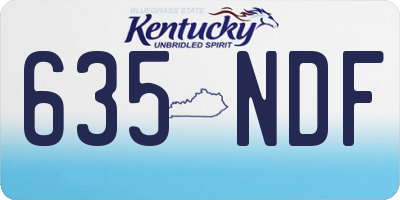 KY license plate 635NDF