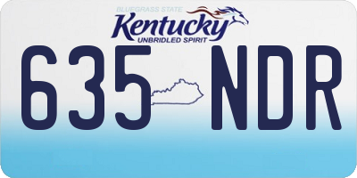 KY license plate 635NDR