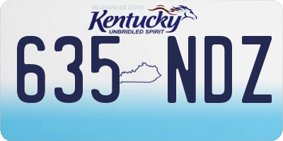 KY license plate 635NDZ