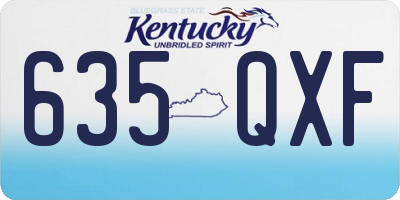 KY license plate 635QXF
