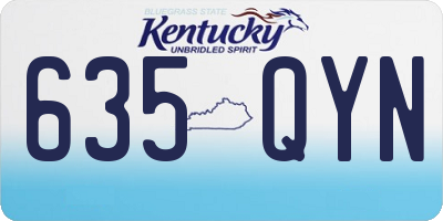 KY license plate 635QYN