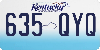 KY license plate 635QYQ
