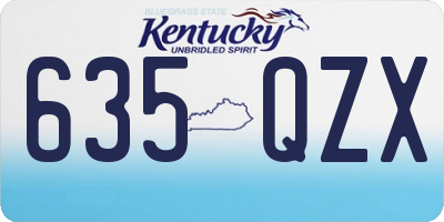 KY license plate 635QZX
