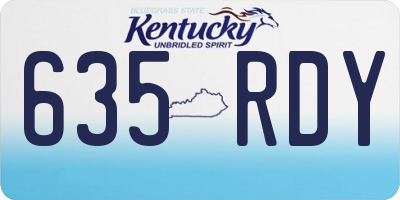 KY license plate 635RDY