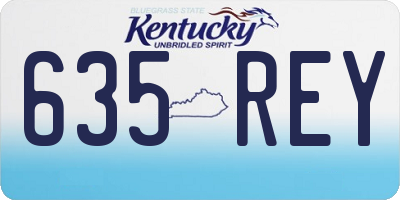 KY license plate 635REY