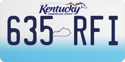KY license plate 635RFI