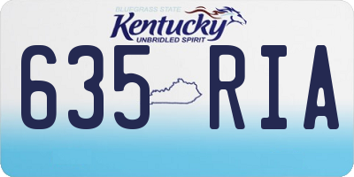 KY license plate 635RIA