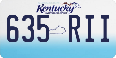 KY license plate 635RII