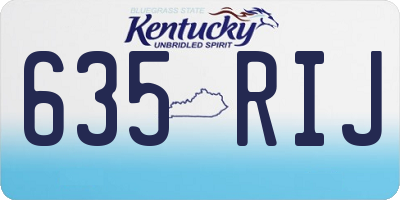 KY license plate 635RIJ