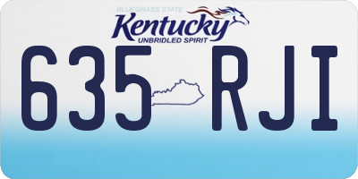 KY license plate 635RJI
