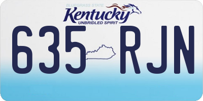 KY license plate 635RJN