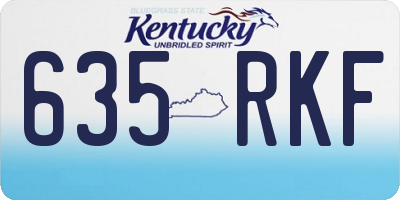 KY license plate 635RKF