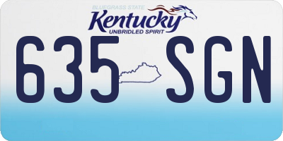 KY license plate 635SGN