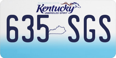 KY license plate 635SGS