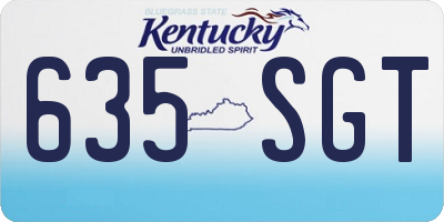 KY license plate 635SGT