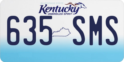 KY license plate 635SMS