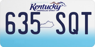 KY license plate 635SQT
