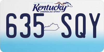 KY license plate 635SQY