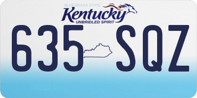 KY license plate 635SQZ