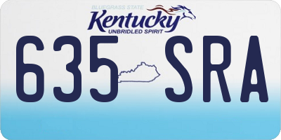 KY license plate 635SRA
