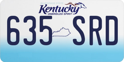 KY license plate 635SRD