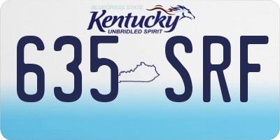 KY license plate 635SRF
